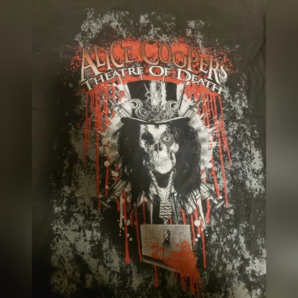 Alice Cooper's Theatre Of Death ALSTYLE shirt Double-sided Tour 2010 Skull FLESH - Picture 2 of 8